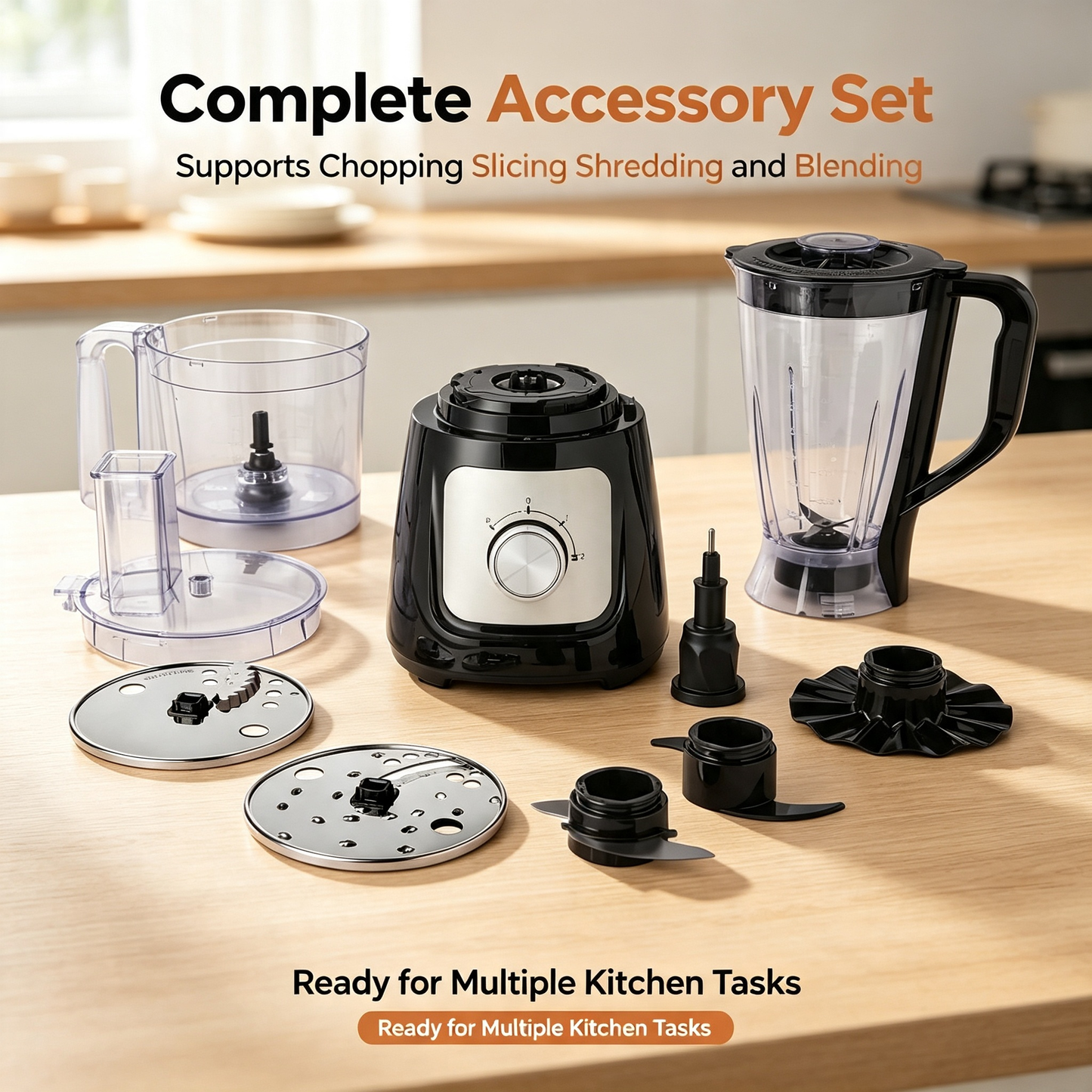 Multifunctional Food Processor And Blender Combo For Kitchen Food Prep