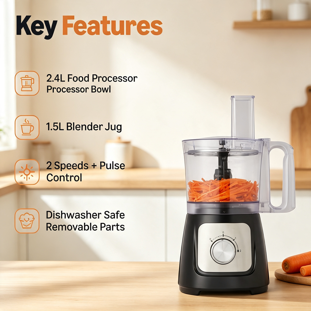 Multifunctional Food Processor And Blender Combo For Kitchen Food Prep