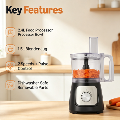 Multifunctional Food Processor And Blender Combo For Kitchen Food Prep