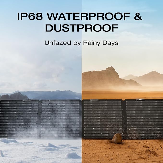 220W Portable Foldable Solar Panel with Stand - IP68 Waterproof
